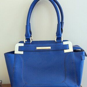 Anne Klein Blue/Violet Satchel with Gold Trim